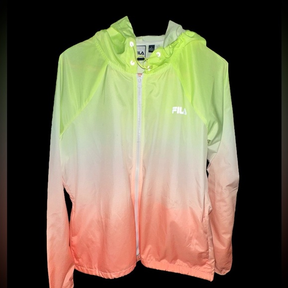 WOMEN'S FILA SPORT® WINDBREAKER JACKET, NEON OMBRE , LARGE - Picture 1 of 7
